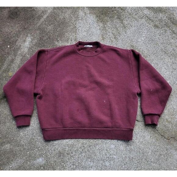 Y2k T by Alexander Wang Boxy Pullover Sweatshirt Burgundy Large Designer - Picture 1 of 5
